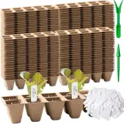 1000 Cells Peat Pots Seed Starter Trays 100 Packs Biodegradable Seedling Pots