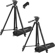 Ravelli APLT3 53" Light Weight Aluminum Tripod, 2 Pack, with Bag Includes Universal Smartphone Mount