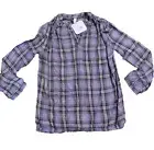 NWT! Isabel Maternity Purple Plaid Rayon Top/Blouse - Size XS