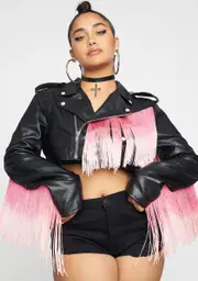 Plus Bite The Dust Fringe Moto Jacket