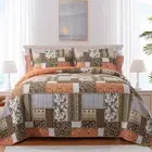 Farmhouse Cotton Quilts Queen Size for Fall - Lightweight Patchwork Autumn Bedsp