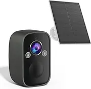 Rraycom Wireless Solar Security Camera Outdoor with Siren Alarm&Spotlight, 5MP Battery-Powered Security Camera with 130° Angle, AI Motion Detection,2-Way Talk, IP65, Cloud/SD Storage…