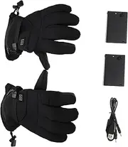 [Toddmomy] 1 Pair Heating Gloves Hand Warmers Reusable Battery Heated Driving Gloves Heated Gloves Touch Fingerless Oven Gloves Ski Gloves Vented Windproof Mittens Screen List Black Nylon