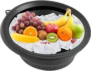 TADAYIM Camping Wash Basin | Face Bowl for Ice |Silicone Reusable Foldable Cooling Washing Basin with Build in Cube Tray for Facial Roller Skin Care Spa Kitchen Home