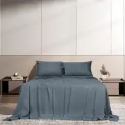 Dreamz Bamboo Sheet Set Fitted Pillowcase Double Size Charocal 4PCS Set