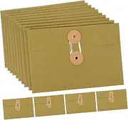 FOYTOKI 10 Pack Vintage Envelopes String Seals Paper Storage Bags for Documents