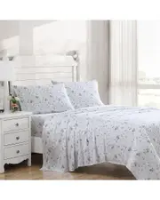Laura Ashley Garden Muse 100% Cotton 300 Thread Count Sateen Sheet Set