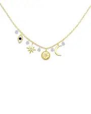 Meira T 14K Yellow Gold Diamond & Blue Sapphire Symbol Charm Necklace, 18
