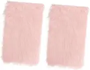 VICASKY 2pcs Pink Faux Fur Fabric Mat Soft Fluffy Background for Nail Art Photography Props Easy to Transport Store Durable Versatile Use for Live Streaming and Photo Shoots