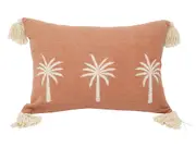 sunset palms dusty pink cushion