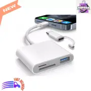 Dual Connector SD Card Reader for iPhone/iPad, Lightning & USB-C, White