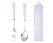 2-Piece Kids Utensils Set with Case, Children Fork And Spoon Set