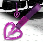Purple Crystal S Broken Heart JDM Ring Tsurikawa Car Handle Strap -PP Nylon X1