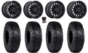 MSA Clubber 15" Wheels Black 30" Intersect Tires Textron Wildcat XX