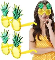 Pineapple Glasses | 2 Pairs Fruit Shape Sunglasses - Hawaiian Tropical Pineapple Eyewear Parties Favors Booth Props for Pool Beach