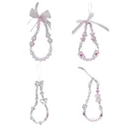 Cute Flower Beaded Phone Chain Keychain Backpack Bag Jewelry Gift for Women Girl