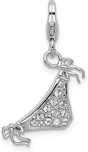 [JewelryWeb] 925 Sterling Silver Polished Fancy Lobster Closure Enameled 3 d Bikini Bottom With-Lobster Clasp Charm Pendant Necklace 35x15mm Wide