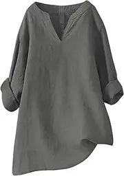 [Miekld] todáys daily déals Button shirts for women frée items warehouse todáy polo pack cropped top womens clothing Cléarance of sále clearence women's t-shirts loose fit basic tee cotton, S10-grey,
