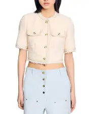 Sandro Short Sleeve Tweed Jacket
