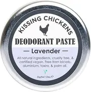 Kissing Chickens Bicarb-free Deodorant Paste - Certified Vegan, Organic Ingredients, Plastic Free, developed in the heat & humidity of North Qld – one application lasts all day – 35g… (Lavender)
