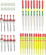 Multi-Color Fishing Set - 30 Pieces in 8cm, 10cm, 15cm Sizes - Lightweight Plastic with Rubber Bands for Enhanced Sensitivity and Stability