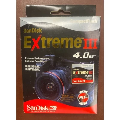 Sandisk Extreme III 4.0 GB Compact Flash CF Card - NEW IN THE BOX