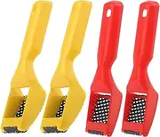 Omninmo 4pcs Surform Shaver Handy Hand Filing Razor Hand Tools Second-Cut Tooth Mill File Hand Plane Mini File Hand File, Red & Yellow