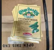 Vtg CABBAGE PATCH KIDS Garden Cucumber Seeds packets 5 packs Old stock sealed