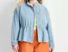 Women's Peplum Denim Jacket Future Collective Gabriella Karefa Johnson XL NWT