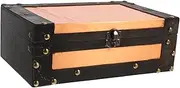 DOITOOL Vintage Wooden Keepsake Box with Lock Retro Storage Chest for Cards and Memories Creative Desktop for Home Decor and Wedding Souvenirs and Fittings