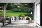 3D Park Tree Floral Green Grass Self-adhesive Removeable Wallpaper Wall Mural