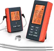 Wirel Meat Thermometer with 2 Propes for Grilling Kitchen Food Cooking Thermometer Digital Meat Thermometer Wirel for r Oven Outside Grill BBQ Acc ories 100M/328ft Remote O
