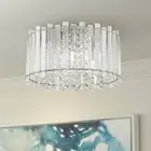 Francesca Modern Ceiling Light Flush Mount Fixture 14" Chrome LED Clear Crystal