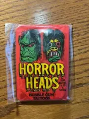 1972 Donruss Horror Heads Tattoo Sealed Wax pack