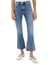 rag & bone Flexi Peyton High Rise Ankle Bootcut Jeans in Washed Stone Black