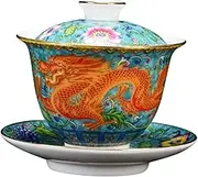 ABOOFAN 1 Set Sancai Gaiwan Teacups with Lid Kung Fu Teacup Delicate Tea Cups Kung Fu Teaware Ceramic Tea Cups Ceramic Teawares Multi-Purpose Drinking Cups Kung Fu Tea Cups Ceramics Teacup