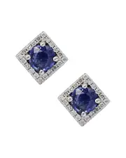 Diana M. Fine Jewelry 14K 1.18 ct. tw. Diamond & Sapphire Earrings