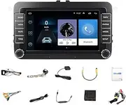 Android 14 Car Stereo Radio with Wireless Carplay Android Auto BT 5.1 WiFi FM GPS 7 inch HD Touch Screen with Reversing Camera for Volkswagen Golf/Passat (2G+64G)