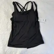 Athleta Fully Focused Tank Top Built In Bra Athletic Womens Size XS Black