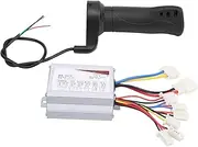 Electric Cycle Brush Controller Short Cable Thumb Throttle Grip Set, Aluminum Plastic Controller Handlebar Thumb Set, Replacement Handlebar Throttle Grip Controller Set