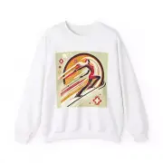 Adult Crewneck Sweatshirt Vintage Skiing Art Deco Classy Snow Ski Retro Sleek
