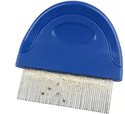 Cat Flea Comb, Tear Stain Remover, Metal Lice & Nit Removable Comb Clean Egg, Stainless Steel Teeth with Plastic Handle for Removing Flea Egg, Mites, Ticks Dandruff Flakes, Crust, Mucus, and Stains
