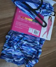 NWT Cuddl DudsBase Layer Pajamas Lounge Thermal Top Pants XS Blue Spacedye