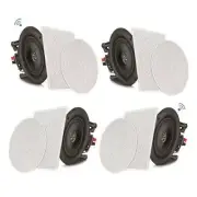 4 Speakers 6.5" Bluetooth Ceiling / Wall Speaker Kit, Flush Mount 2-Way Home