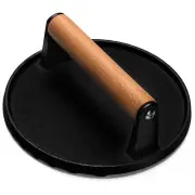 "EWFEN Burger Press 7"" Round Heavy-Duty Cast Iron Smash Bacon Press Meat Ste...