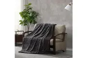 Ardor Cole Ash Striped Faux Fur Soft Plush Throw Rug 130x170cm