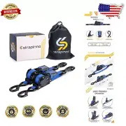 Tangle-Free Boat Tie Down Straps - 1in x 4ft Retractable with Safety Hooks