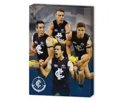 Carlton Blues AFL Wall Canvas Sign Patrick Cripps, Jack Silvagni, Jacob Weitering, Marc Murphy