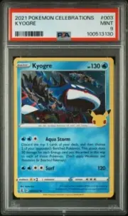 Pokémon 2021 Celebrations "KYOGRE" #003 Holo Rare PSA 9