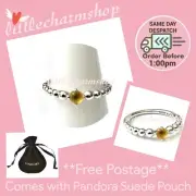 NEW Genuine PANDORA November Honey Coloured Ring Size 54 - 198867C11 RETIRED